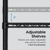 imageIRIS USA 4Tier Shelves 48quotL x 18quotW x 73quotH Up to 1200 lb Adjustable Garage Shelving Heavy Duty Metal Storage Shelves Wire Rack Removable Locking Wheel Shed Office Kitchen Garage Organizer Shelf4Tier
