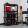 imageIRIS USA 4Tier Shelves 48quotL x 18quotW x 73quotH Up to 1200 lb Adjustable Garage Shelving Heavy Duty Metal Storage Shelves Wire Rack Removable Locking Wheel Shed Office Kitchen Garage Organizer Shelf4Tier
