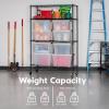 imageIRIS USA 4Tier Shelves 48quotL x 18quotW x 73quotH Up to 1200 lb Adjustable Garage Shelving Heavy Duty Metal Storage Shelves Wire Rack Removable Locking Wheel Shed Office Kitchen Garage Organizer Shelf4Tier