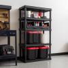 imageIRIS USA 4Tier Shelves 48quotL x 18quotW x 73quotH Up to 1200 lb Adjustable Garage Shelving Heavy Duty Metal Storage Shelves Wire Rack Removable Locking Wheel Shed Office Kitchen Garage Organizer Shelf5Tier Hybrid