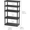 imageIRIS USA 4Tier Shelves 48quotL x 18quotW x 73quotH Up to 1200 lb Adjustable Garage Shelving Heavy Duty Metal Storage Shelves Wire Rack Removable Locking Wheel Shed Office Kitchen Garage Organizer Shelf5Tier Hybrid