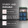 imageIRIS USA 4Tier Shelves 48quotL x 18quotW x 73quotH Up to 1200 lb Adjustable Garage Shelving Heavy Duty Metal Storage Shelves Wire Rack Removable Locking Wheel Shed Office Kitchen Garage Organizer Shelf4Tier