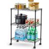 imageIRIS USA 4Tier Shelves 48quotL x 18quotW x 73quotH Up to 1200 lb Adjustable Garage Shelving Heavy Duty Metal Storage Shelves Wire Rack Removable Locking Wheel Shed Office Kitchen Garage Organizer Shelf3Tier