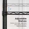imageIRIS USA 4Tier Shelves 48quotL x 18quotW x 73quotH Up to 1200 lb Adjustable Garage Shelving Heavy Duty Metal Storage Shelves Wire Rack Removable Locking Wheel Shed Office Kitchen Garage Organizer Shelf3Tier