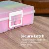 imageIRIS USA 4quot x 6quot Photo Storage Box Craft Keeper 2Pack Transparent Handle Container with 16 Organization Cases for Pictures Crafts Scrapbooking Stationery Storage and Organization ClearMulticolorPearl