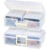 imageIRIS USA 4quot x 6quot Photo Storage Box Craft Keeper 2Pack Transparent Handle Container with 16 Organization Cases for Pictures Crafts Scrapbooking Stationery Storage and Organization ClearClear