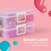 imageIRIS USA 4quot x 6quot Photo Storage Box Craft Keeper 2Pack Transparent Handle Container with 16 Organization Cases for Pictures Crafts Scrapbooking Stationery Storage and Organization ClearClear
