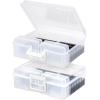 imageIRIS USA 4quot x 6quot Photo Storage Box Craft Keeper 2Pack Transparent Handle Container with 16 Organization Cases for Pictures Crafts Scrapbooking Stationery Storage and Organization ClearClear