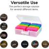 imageIRIS USA 4quot x 6quot Photo Storage Box Craft Keeper 2Pack Transparent Handle Container with 16 Organization Cases for Pictures Crafts Scrapbooking Stationery Storage and Organization ClearMulticolorPearl