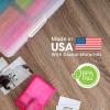 imageIRIS USA 4quot x 6quot Photo Storage Box Craft Keeper 2Pack Transparent Handle Container with 16 Organization Cases for Pictures Crafts Scrapbooking Stationery Storage and Organization ClearMulticolorPearl