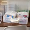 imageIRIS USA 4quot x 6quot Photo Storage Box Craft Keeper 2Pack Transparent Handle Container with 16 Organization Cases for Pictures Crafts Scrapbooking Stationery Storage and Organization ClearClear