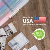 imageIRIS USA 4quot x 6quot Photo Storage Box Craft Keeper 2Pack Transparent Handle Container with 16 Organization Cases for Pictures Crafts Scrapbooking Stationery Storage and Organization ClearClear