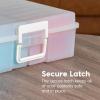 imageIRIS USA 4quot x 6quot Photo Storage Box Craft Keeper 2Pack Transparent Handle Container with 16 Organization Cases for Pictures Crafts Scrapbooking Stationery Storage and Organization ClearPearl