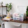 imageIRIS USA 4quot x 6quot Photo Storage Box Craft Keeper 2Pack Transparent Handle Container with 16 Organization Cases for Pictures Crafts Scrapbooking Stationery Storage and Organization ClearClear