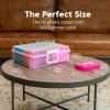 imageIRIS USA 4quot x 6quot Photo Storage Box Craft Keeper Transparent Handle Container with 16 Organization Cases For Pictures Crafts Scrapbooking Stationery Storage and Organization ClearMulticolor