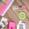 imageIRIS USA 4quot x 6quot Photo Storage Box Craft Keeper Transparent Handle Container with 16 Organization Cases For Pictures Crafts Scrapbooking Stationery Storage and Organization ClearMulticolor