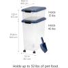 imageIRIS USA Airtight Dog Food Storage Container 40 lbs ampamp 14 lbs Combo Stackable Treat Box 2Cup Scoop Wheels Keep Fresh Easy Mobility NavyClearNavy  Black Buckle