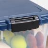 imageIRIS USA Airtight Dog Food Storage Container 40 lbs ampamp 14 lbs Combo Stackable Treat Box 2Cup Scoop Wheels Keep Fresh Easy Mobility NavyClearNavy  Black Buckle