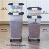 imageIRIS USA Airtight Dog Food Storage Container 40 lbs ampamp 14 lbs Combo Stackable Treat Box 2Cup Scoop Wheels Keep Fresh Easy Mobility NavyClearNavy