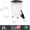 imageIRIS USA Airtight Dog Food Storage Container Up to 25 lbs Premium 60 Improved Airtightness with Seal ampamp Air Valve 2 Cup Scoop Removable Wheels Keep Fresh Pet Food Bin Holder BlackBlack Lid