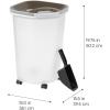 imageIRIS USA Airtight Dog Food Storage Container Up to 25 lbs Premium 60 Improved Airtightness with Seal ampamp Air Valve 2 Cup Scoop Removable Wheels Keep Fresh Pet Food Bin Holder BlackBrown Lid
