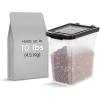 imageIRIS USA Airtight Dog Food Storage Container WeatherPro Up to 25 lbs Removable Wheels for Dog Cat Bird and Other Pet Food Storage Bin Keep Fresh Translucent Body Made in USA ClearBlackClearBlack