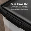 imageIRIS USA Airtight Dog Food Storage Container WeatherPro Up to 25 lbs Removable Wheels for Dog Cat Bird and Other Pet Food Storage Bin Keep Fresh Translucent Body Made in USA ClearBlackClearBlack