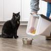 imageIRIS USA Airtight Dog Food Storage Container WeatherPro Up to 25 lbs Removable Wheels for Dog Cat Bird and Other Pet Food Storage Bin Keep Fresh Translucent Body Made in USA ClearBlackClearBlack