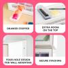 imageIRIS USA Bead Organizer Storage Bin Drawer Cabinet 64Drawer Plastic Organization Chest for Screws Bolts Nails Hardware Small Parts Electronics Charm Tools Scrapbook Art Craft Hobby Supplies  WhiteWhite