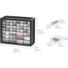 imageIRIS USA Bead Organizer Storage Bin Drawer Cabinet 64Drawer Plastic Organization Chest for Screws Bolts Nails Hardware Small Parts Electronics Charm Tools Scrapbook Art Craft Hobby Supplies  WhiteBlack