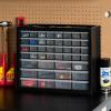 imageIRIS USA Bead Organizer Storage Bin Drawer Cabinet 64Drawer Plastic Organization Chest for Screws Bolts Nails Hardware Small Parts Electronics Charm Tools Scrapbook Art Craft Hobby Supplies  WhiteBlack