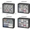 imageIRIS USA Bead Organizer Storage Bin Drawer Cabinet 64Drawer Plastic Organization Chest for Screws Bolts Nails Hardware Small Parts Electronics Charm Tools Scrapbook Art Craft Hobby Supplies  WhiteBlack