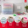 imageIRIS USA Board Game Storage Organizer Portable Plastic Project Case Box with SnapTight Latch 10Pack Bin for Puzzles Magazine Craft Hobby Art Supplies Fits 85quot x 11quot and A4 Papers Slim ClearSlim 10  Pack