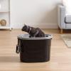 imageIRIS USA Cat Litter Box Large Top Entry with Litter Catching Lid and Scoop Dog Proof Enclosed Cat Litter Box GrayWhiteBlack