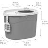 imageIRIS USA Cat Litter Box Large Top Entry with Litter Catching Lid and Scoop Dog Proof Enclosed Cat Litter Box GrayWhiteGray