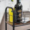 imageIRIS USA Inc 2Tier Kitchen Storage Rolling Cart with Lockable Caster Wheels Coffee Cart Pantry Rack Home Bar Serving Cart Rustic Brown WideSlim