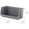 imageIRIS USA Stackable Storage Bins Open Front Medium  3 Pack Heavy Duty Garage Organization Storage Bin Tools Garden Hose Household Product Wide Open Front Interlocked Secure Stacking GrayLarge  Single