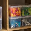 imageIRIS USA Vertical Storage Container Bin for Home ampamp Office Organization Large Tall SpaceSaving Big Capacity Stackable Plastic Organizer Box for Stationery Pantry Cosmetics ampamp More Clear 6 PackSmall