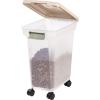 imageIRIS USA WeatherPro Airtight Dog Food Storage Container Up to 22 lbs Attachable Wheels For Dog Cat Bird and Other Pet Food Storage Bin Keep Fresh Easy Mobility BPA Free SmokeClearAlmond