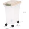 imageIRIS USA WeatherPro Airtight Dog Food Storage Container Up to 22 lbs Attachable Wheels For Dog Cat Bird and Other Pet Food Storage Bin Keep Fresh Easy Mobility BPA Free SmokeClearAlmond