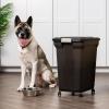 imageIRIS USA WeatherPro Airtight Dog Food Storage Container Up to 58 lbs Attachable Wheels For Dog Cat Bird and Other Pet Food Storage Bin Keep Fresh Easy Mobility BPA Free SmokeSmokeBlack