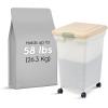 imageIRIS USA WeatherPro Airtight Dog Food Storage Container Up to 58 lbs Attachable Wheels For Dog Cat Bird and Other Pet Food Storage Bin Keep Fresh Easy Mobility BPA Free SmokePearlAlmond