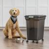imageIRIS USA WeatherPro Airtight Dog Food Storage Container Up to 58 lbs Attachable Wheels For Dog Cat Bird and Other Pet Food Storage Bin Keep Fresh Easy Mobility BPA Free SmokeSmokeBlack