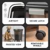 imageIRIS USA WeatherPro Airtight Dog Food Storage Container Up to 58 lbs Attachable Wheels For Dog Cat Bird and Other Pet Food Storage Bin Keep Fresh Easy Mobility BPA Free SmokeSmokeBlack