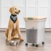 imageIRIS USA WeatherPro Airtight Dog Food Storage Container Up to 58 lbs Attachable Wheels For Dog Cat Bird and Other Pet Food Storage Bin Keep Fresh Easy Mobility BPA Free SmokeClearAlmond