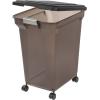 imageIRIS USA WeatherPro Airtight Dog Food Storage Container Up to 58 lbs Attachable Wheels For Dog Cat Bird and Other Pet Food Storage Bin Keep Fresh Easy Mobility BPA Free SmokeSmokeBlack