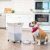 imageIRIS USA WeatherPro Airtight Dog Food Storage Container Up to 58 lbs Attachable Wheels For Dog Cat Bird and Other Pet Food Storage Bin Keep Fresh Easy Mobility BPA Free SmokePearlAlmond