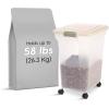 imageIRIS USA WeatherPro Airtight Dog Food Storage Container Up to 58 lbs Attachable Wheels For Dog Cat Bird and Other Pet Food Storage Bin Keep Fresh Easy Mobility BPA Free SmokeClearAlmond