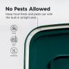 imageRemington WeatherPro Airtight Dog Food Storage Container Up to 22 lbs Attachable Wheels For Dog Cat Bird and Other Pet Food Storage Bin Keep Fresh Translucent Body Green22 lbs