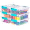 imageIRIS USA 2 Qt Plastic Storage Bins Containers with Lids 6 Pack Sensory Bin Craft Storage Craft Organizers and Storage Organizing Container for Home Office and Art Supplies Stackable Clear2 Qt  6 Pack